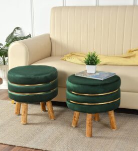 Ottoman Pouffe Stool Set of 2